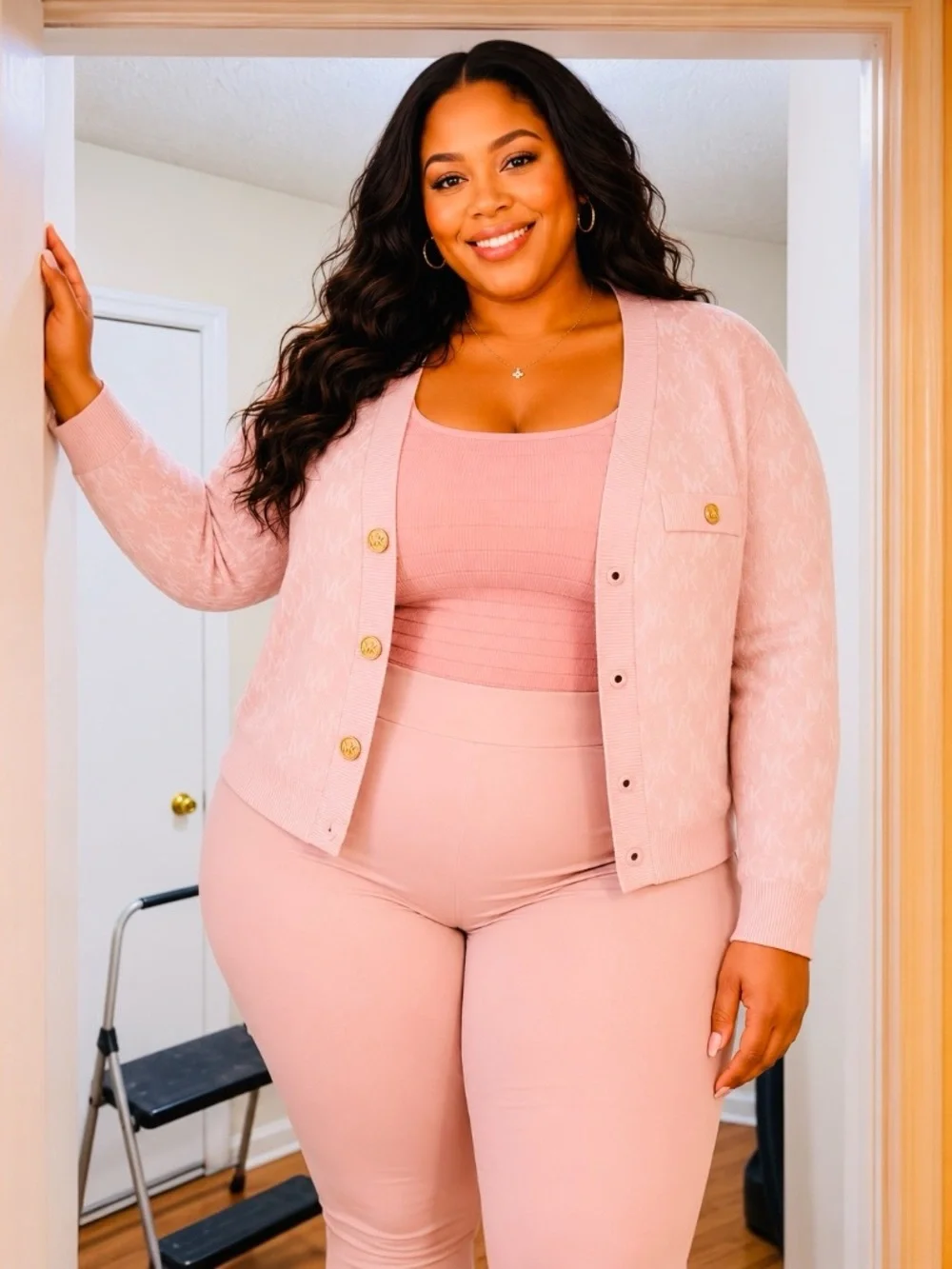 Michael Kors Pink Knit Cardigan - Picture 1 of 4
